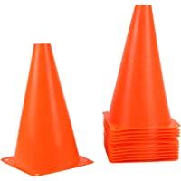 Conos de plástico - Conos duraderos color naranja para entrenamiento deportivo - 12 Unidades - 23 cm
